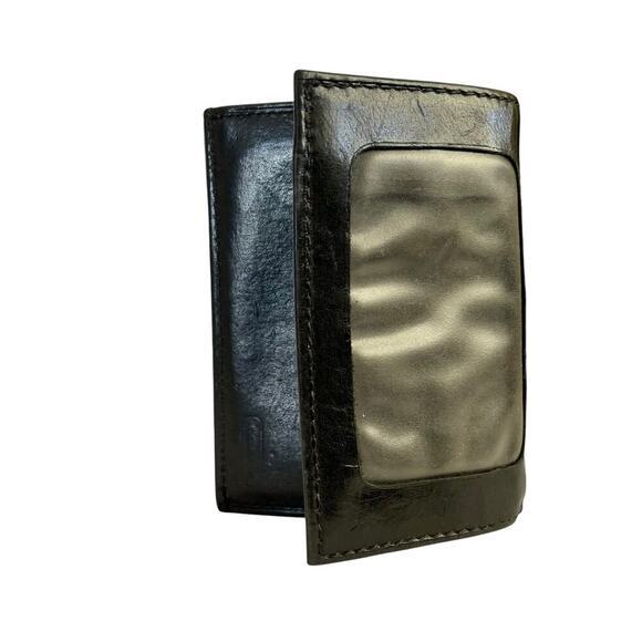 Vintage Coach Black Leather ID Card Pass Case Bifold Wallet #4800 - Picture 1 of 6